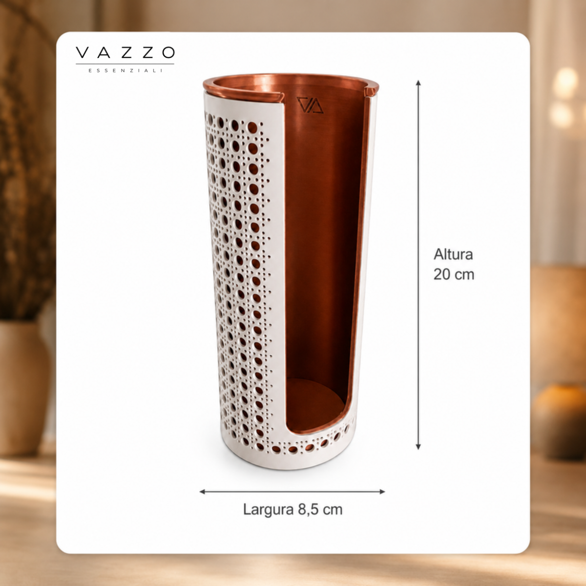 Dispenser de discos de algodão grande palhinha bege 3