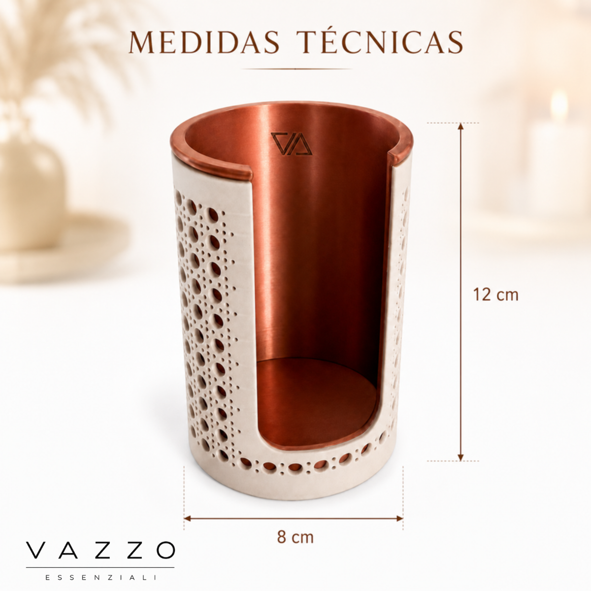 Dispenser de discos de algodão palhinha bege e marrom 3