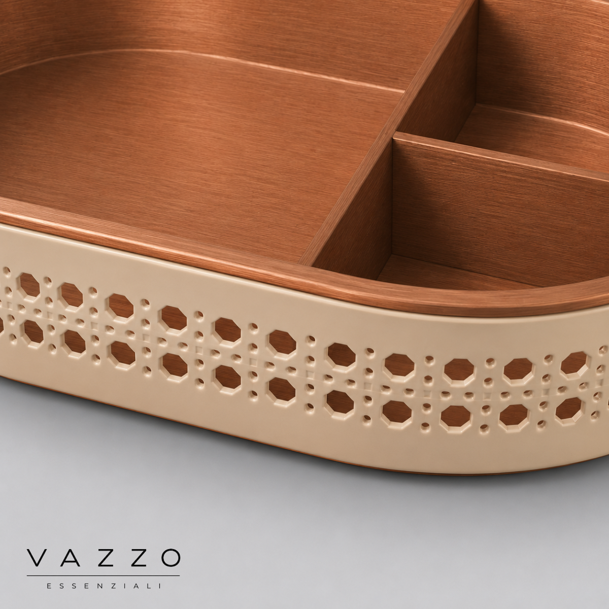 Bandeja porta-joias oval palhinha com nichos 17x10,5cm Vazzo 6