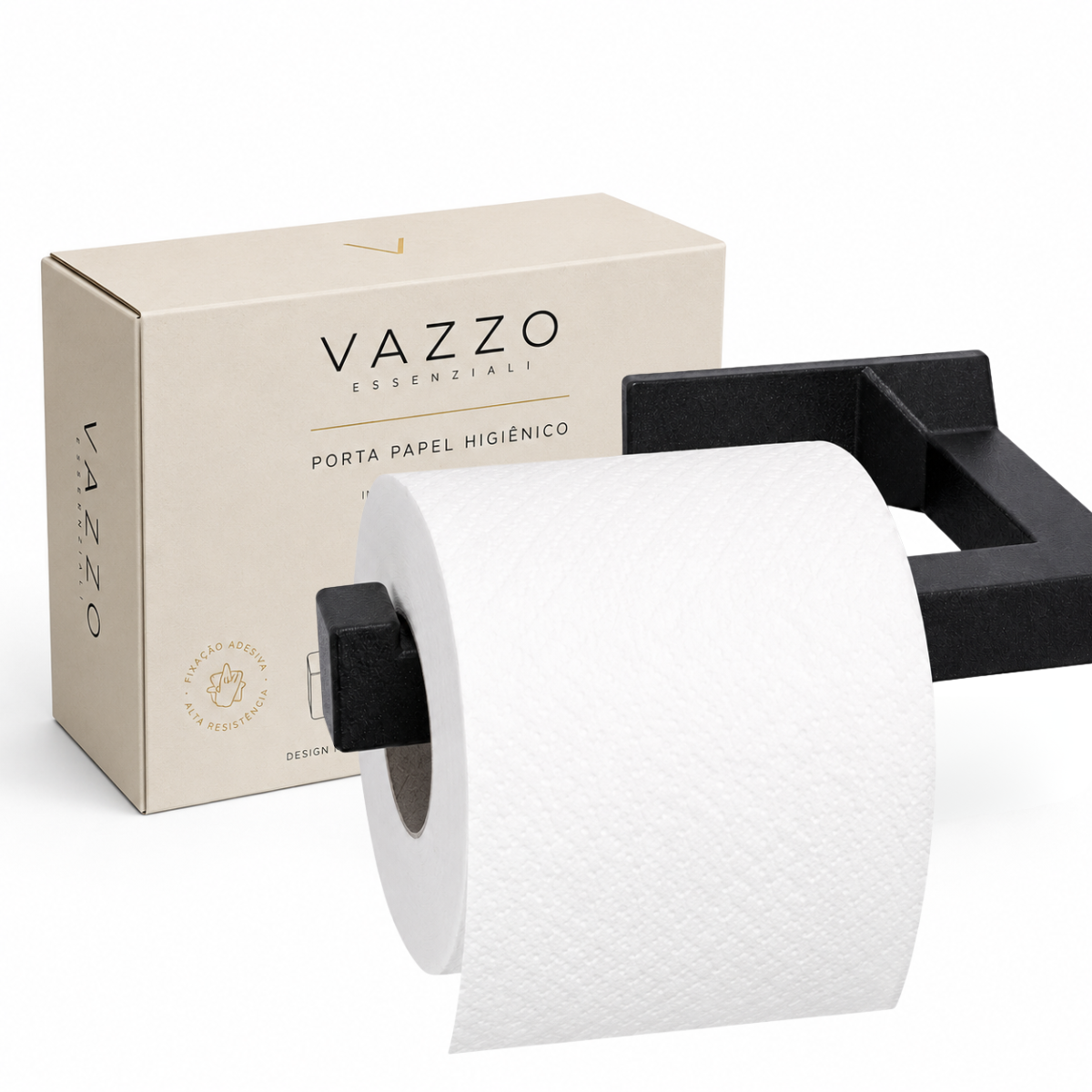 Suporte papel higiênico minimalista parede impresso Vazzo
