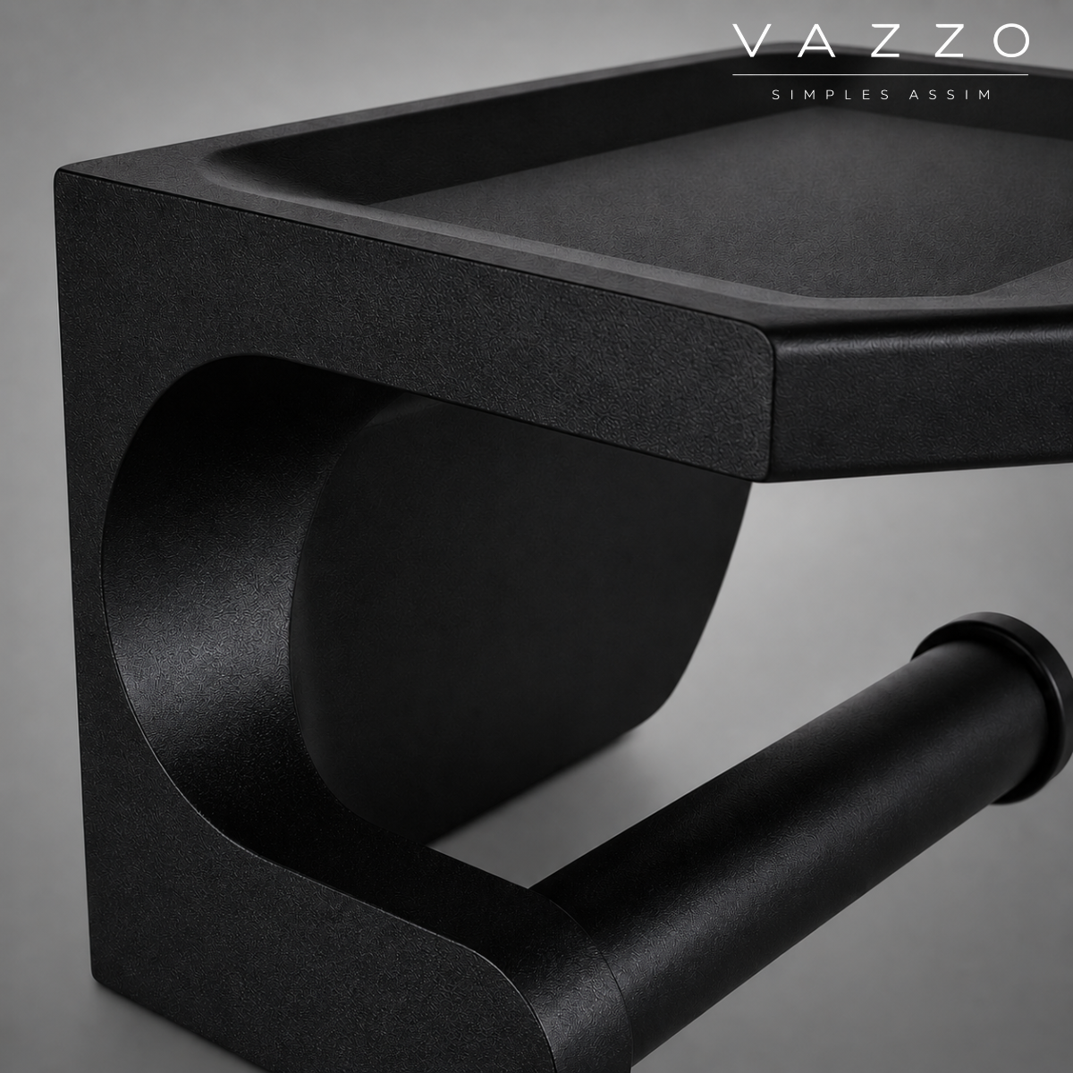 Suporte papel higiênico de parede com prateleira Vazzo 7