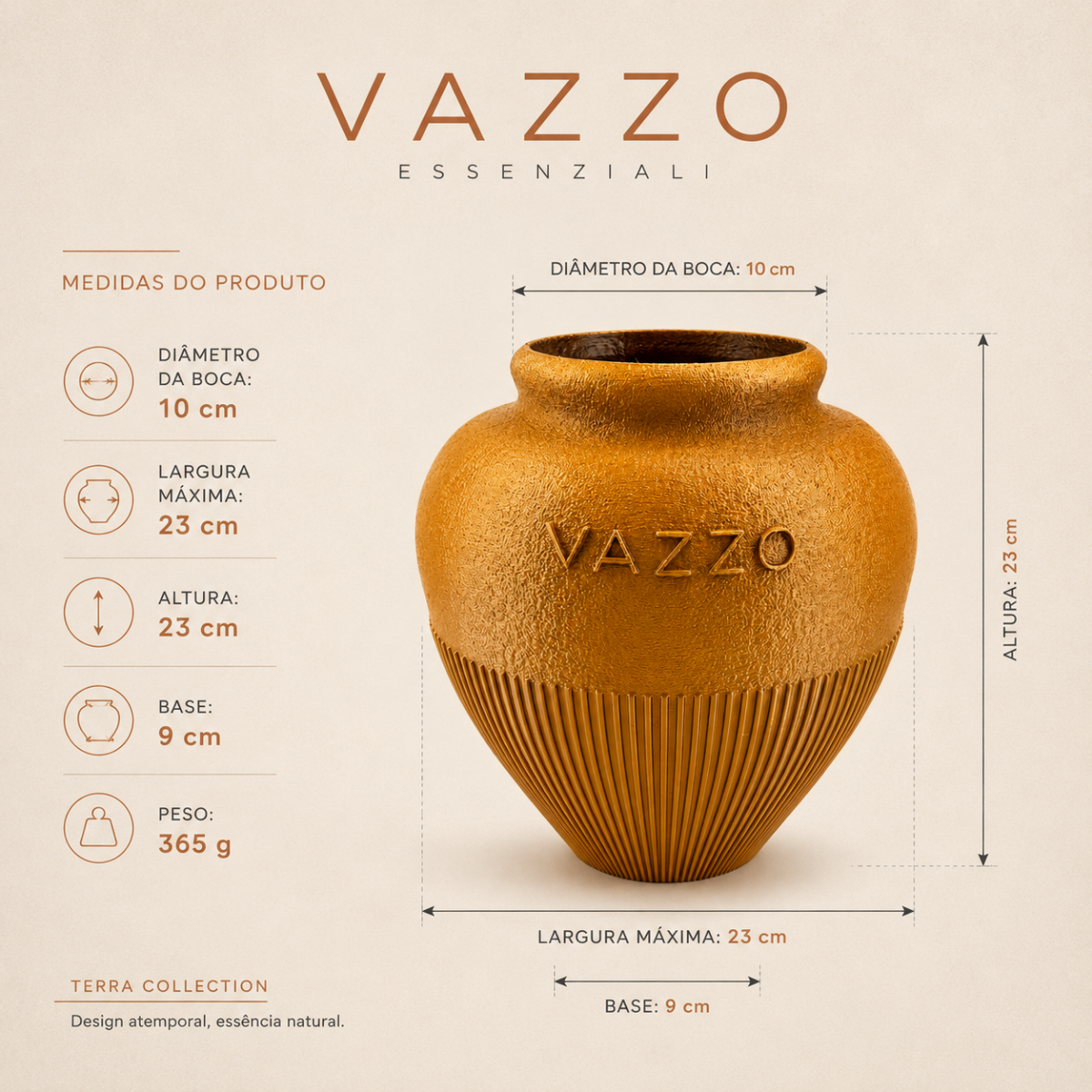 Vaso decorativo Vazzo com logo impresso em 3D 3