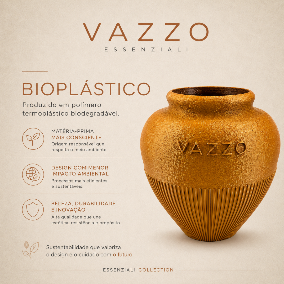 Vaso decorativo Vazzo com logo impresso em 3D 8