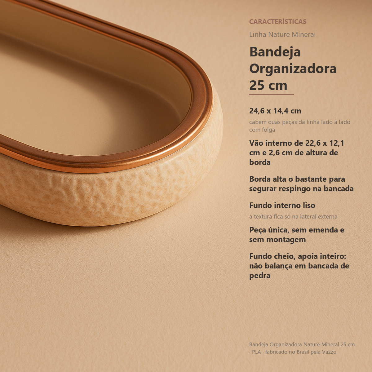 Bandeja Organizadora De Maquiagem Penteadeira 25cm 10