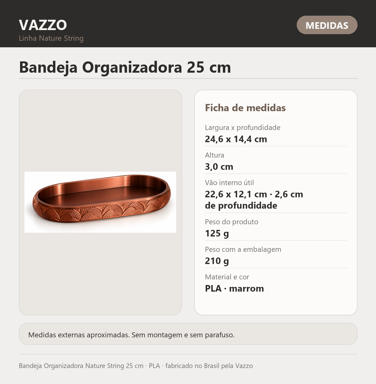 Bandeja Organizadora Nature String 25 cm 8