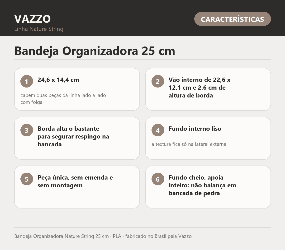 Bandeja Organizadora Nature String 25 cm 10