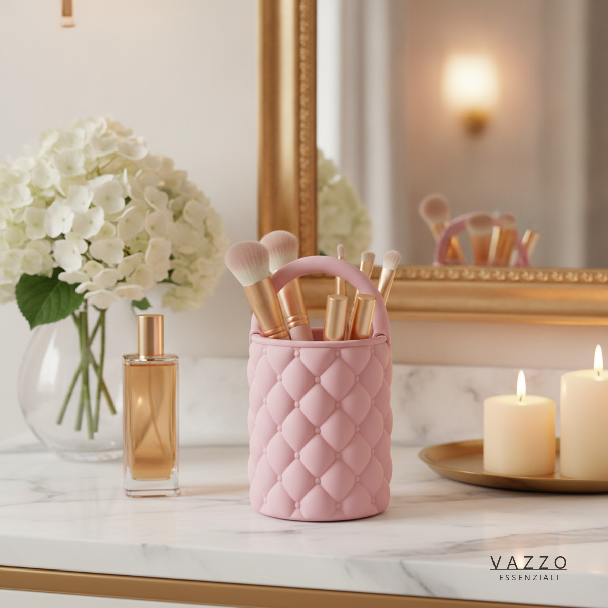 Porta Pincéis Maquiagem Capitonê com Alça Organizador Vazzo 6