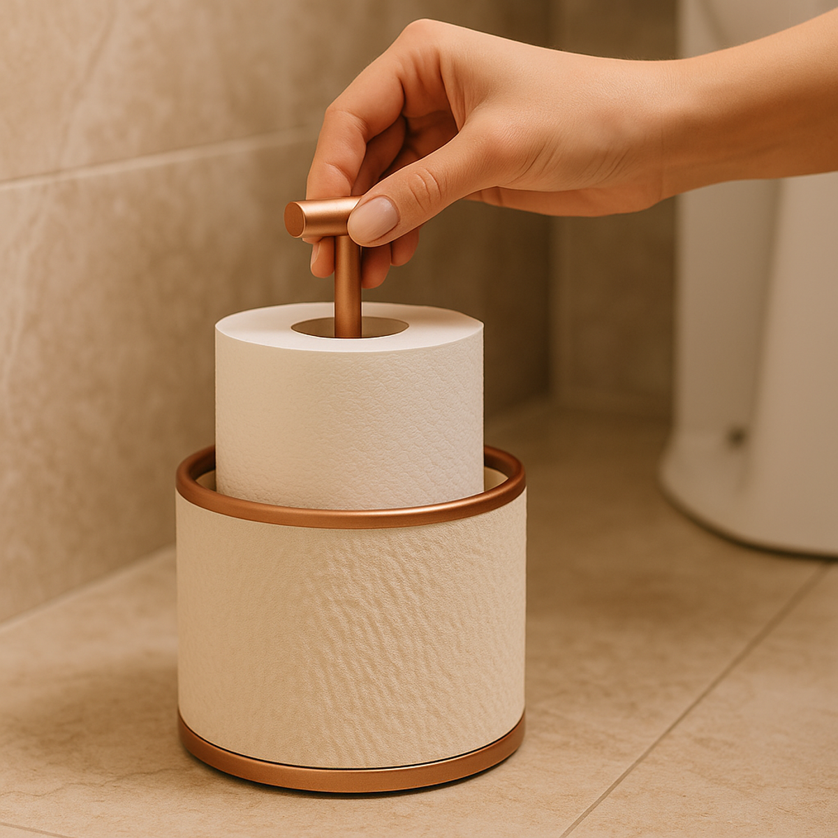 Porta Papel Higiênico Reserva Chão Sem Furar 1 Rolo 6