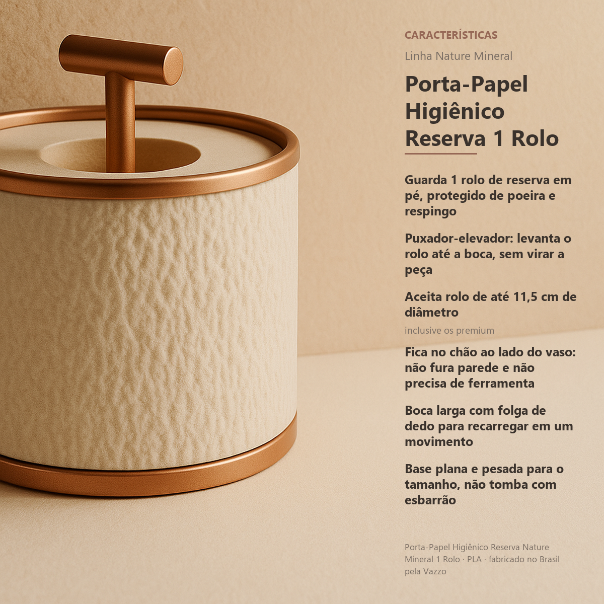 Porta Papel Higiênico Reserva Chão Sem Furar 1 Rolo 10