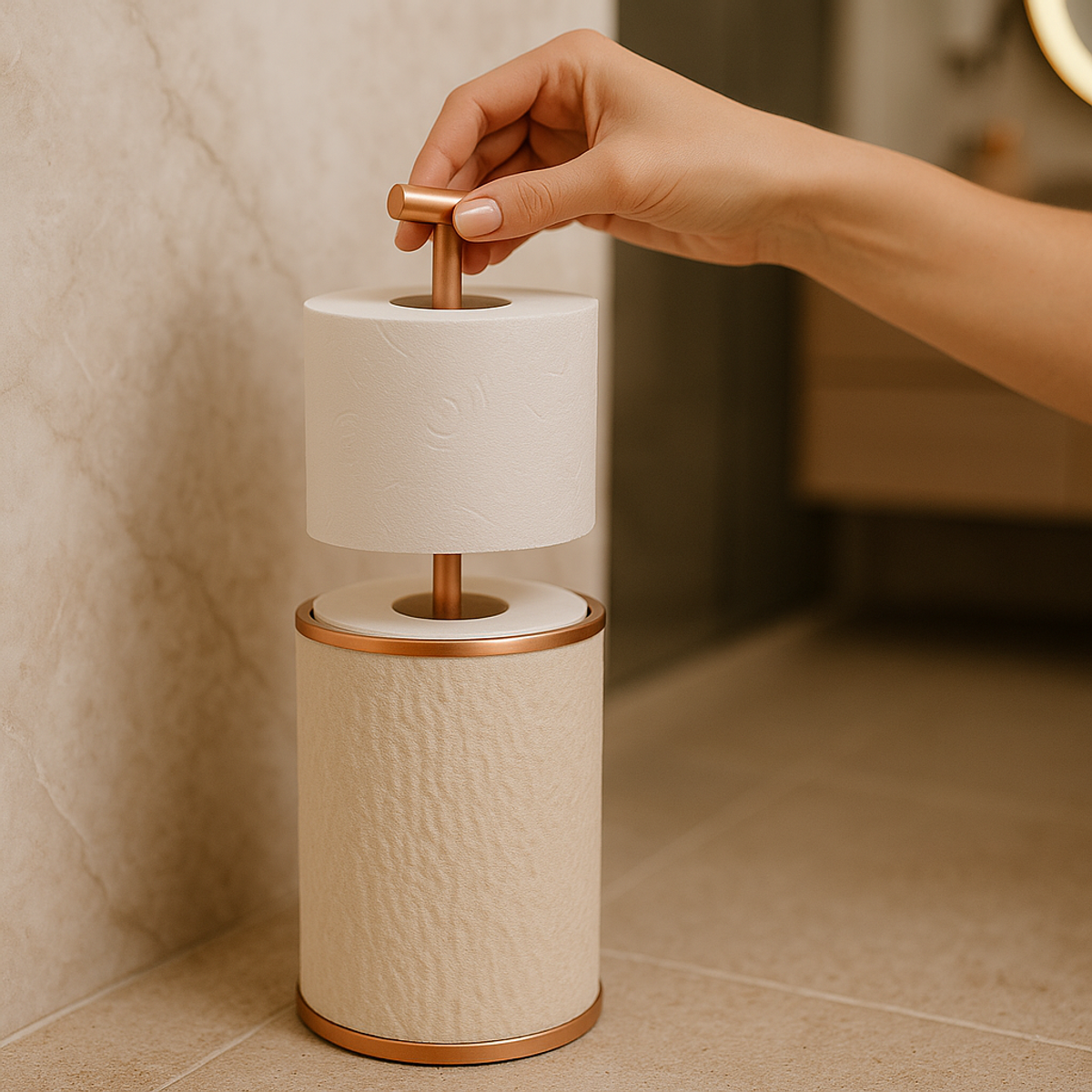 Porta Papel Higiênico Reserva Chão Sem Furar 2 Rolos 6