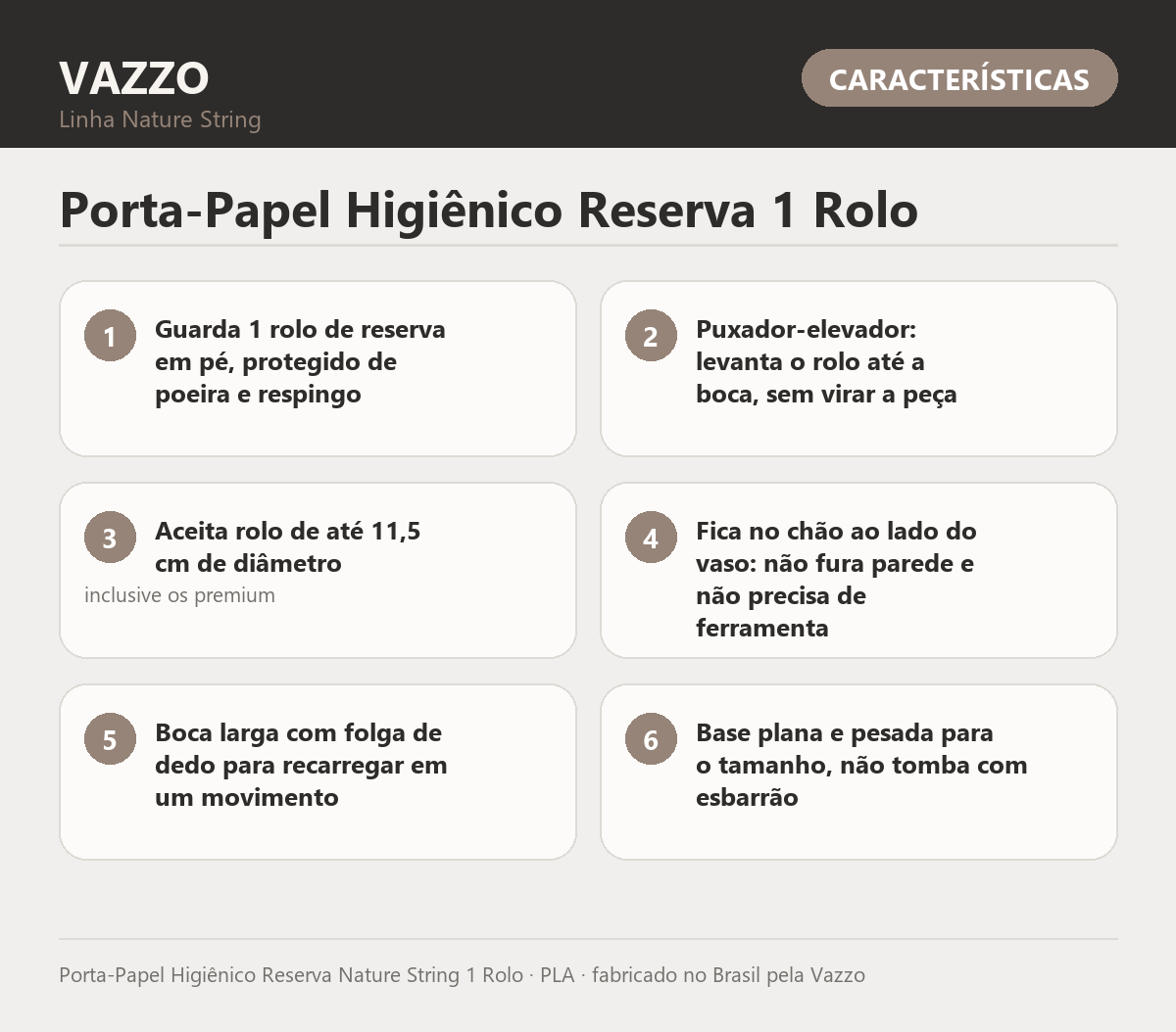 Porta-Papel Higiênico Reserva Nature String 1 Rolo 9