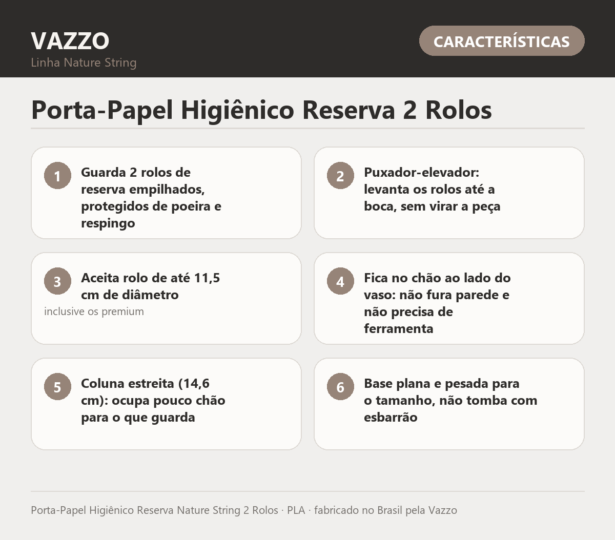 Porta-Papel Higiênico Reserva Nature String 2 Rolos 9