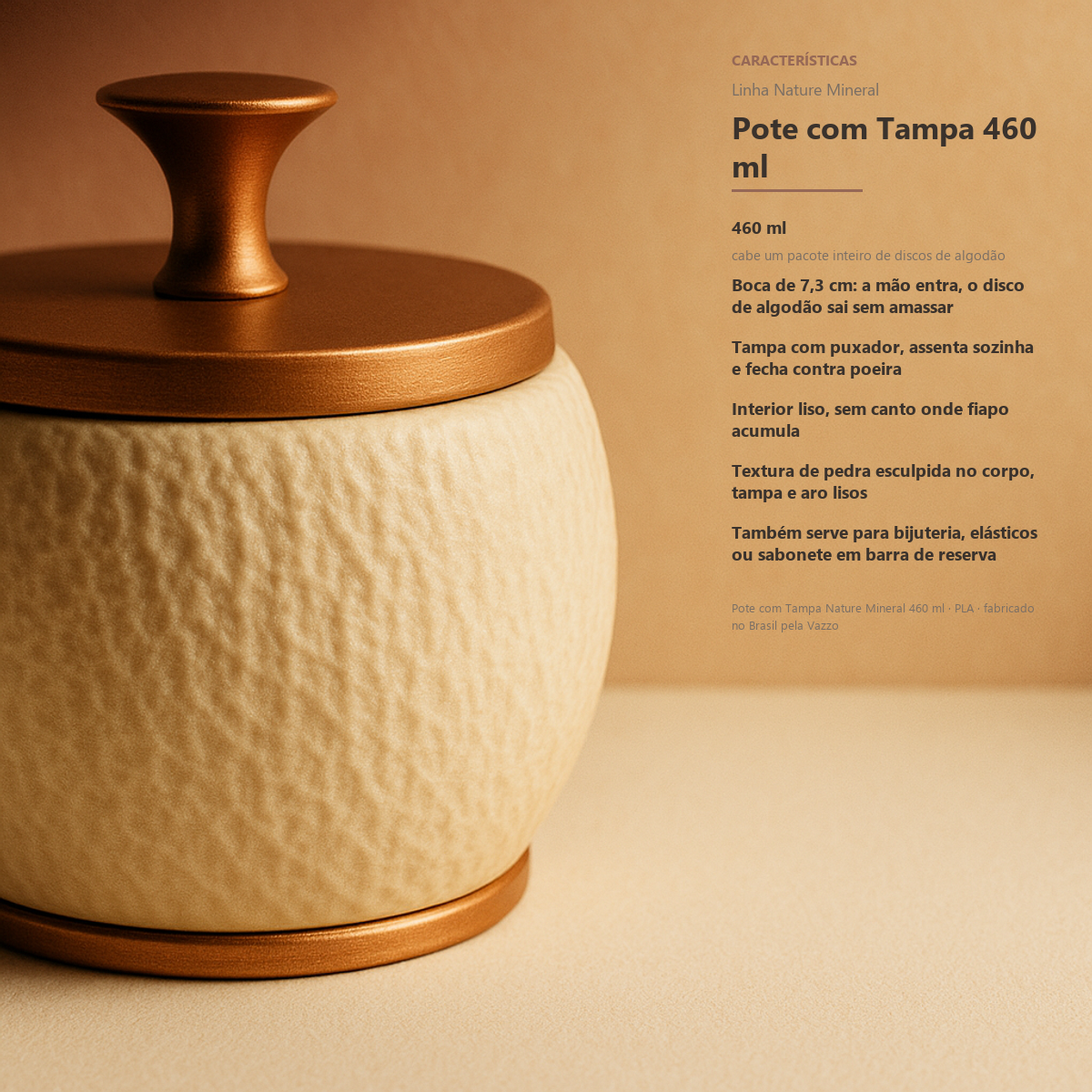 Pote Com Tampa Porta Algodão Cotonete Banheiro 460ml 10