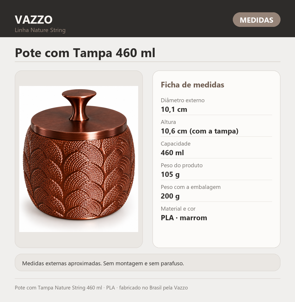 Pote com Tampa Nature String 460 ml 8