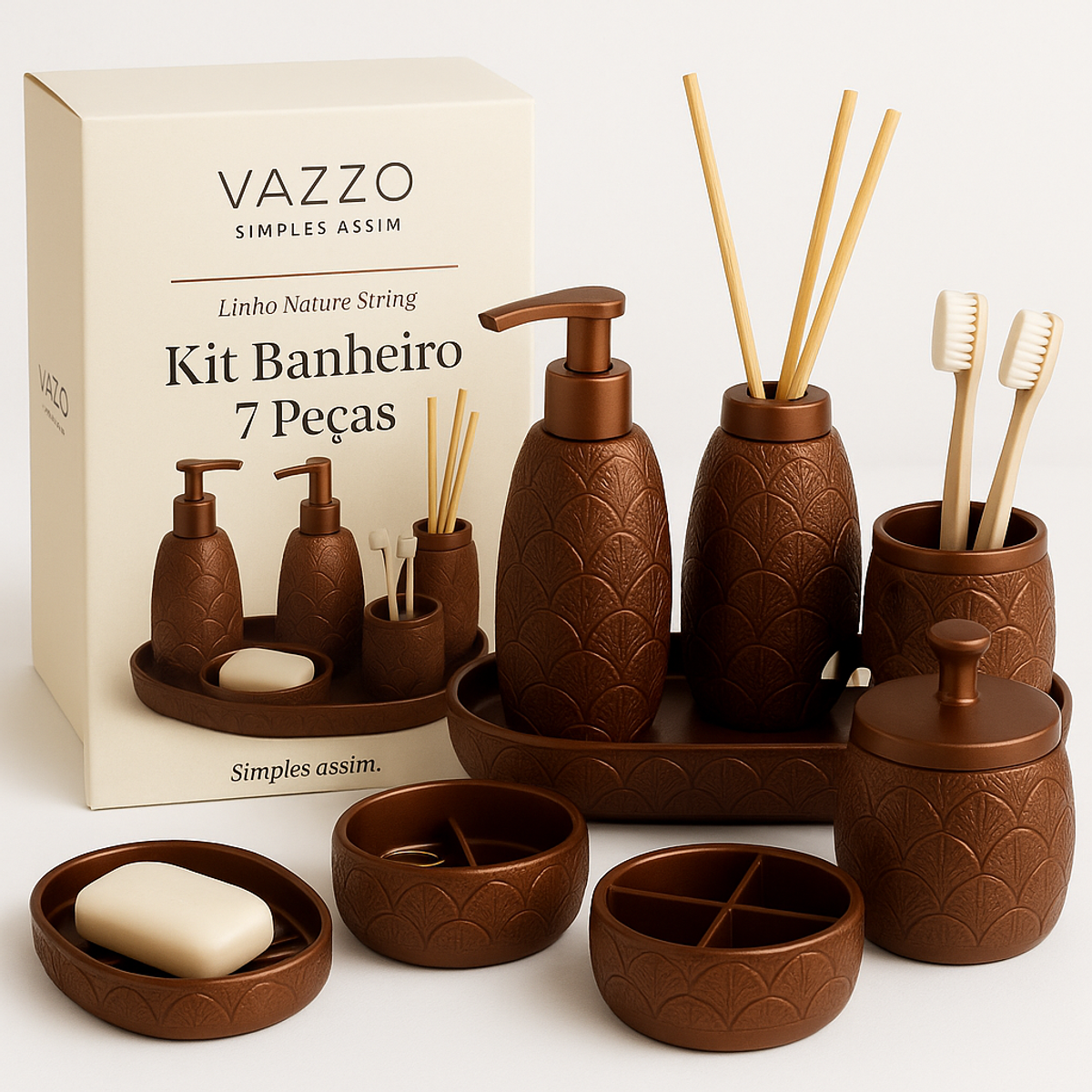 Kit Banheiro Nature String 7 Peças