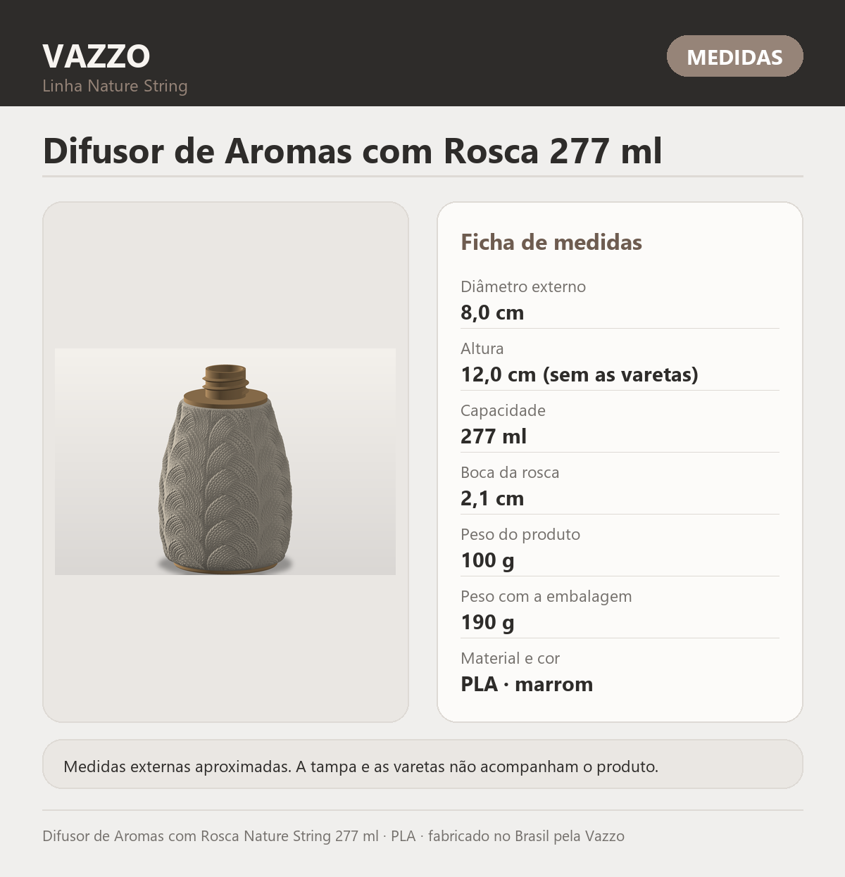 Difusor de Aromas com Rosca Nature String 277 ml 7