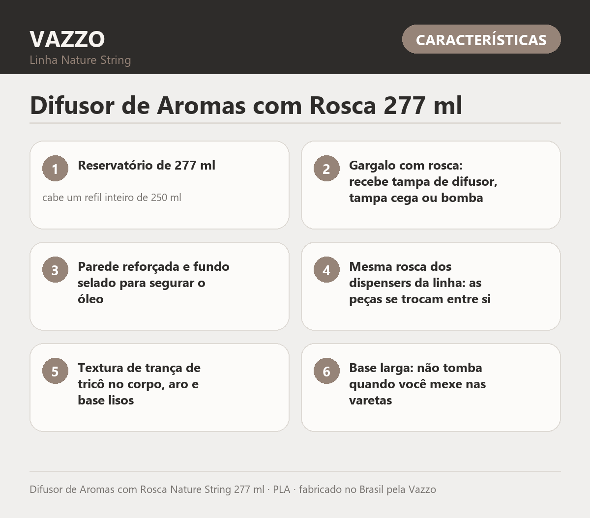 Difusor de Aromas com Rosca Nature String 277 ml 9