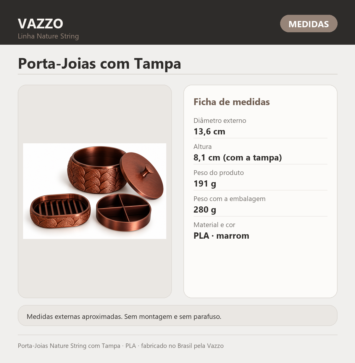 Porta-Joias Nature String com Tampa 8
