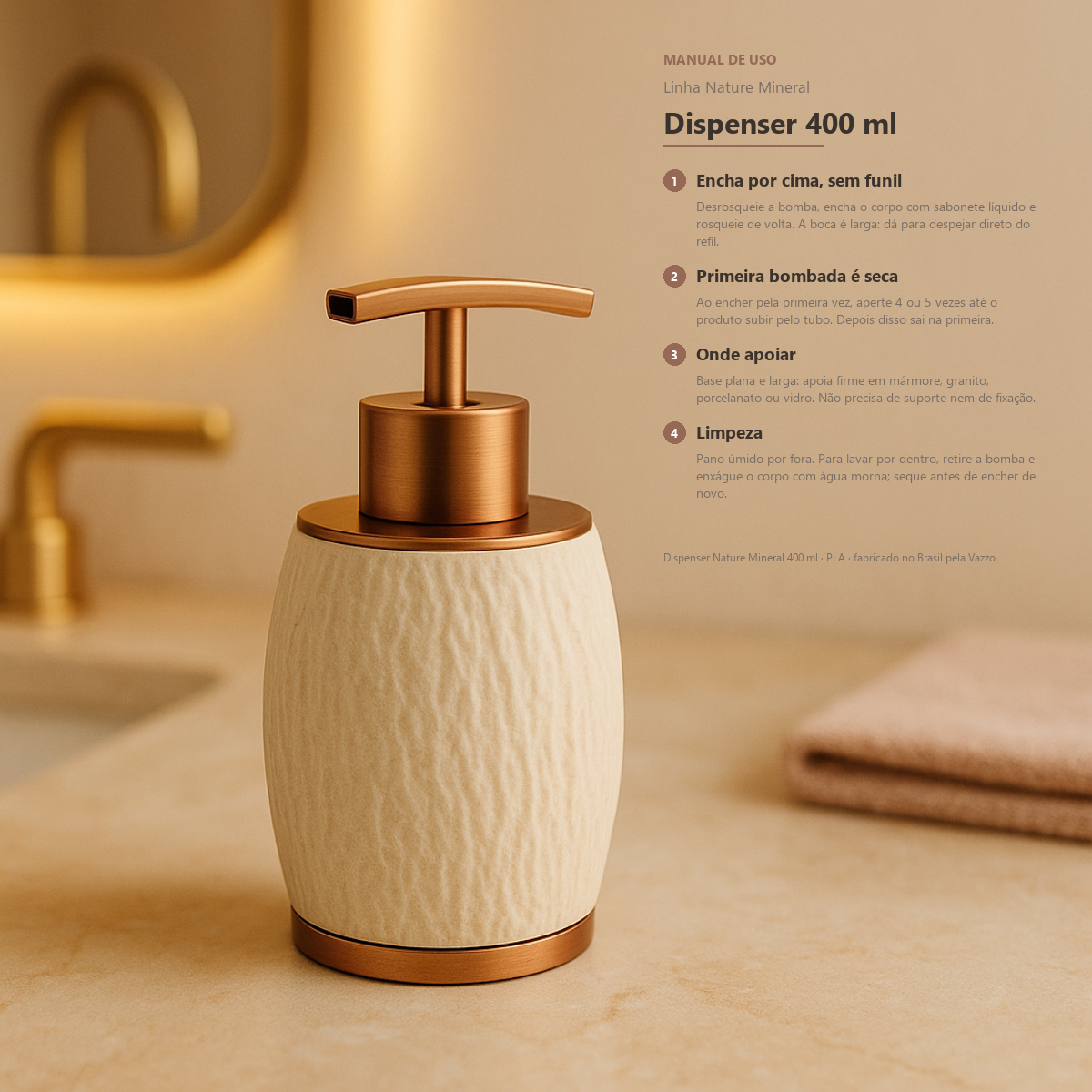 Porta Sabonete Líquido Dispenser Banheiro Bancada 400ml 9