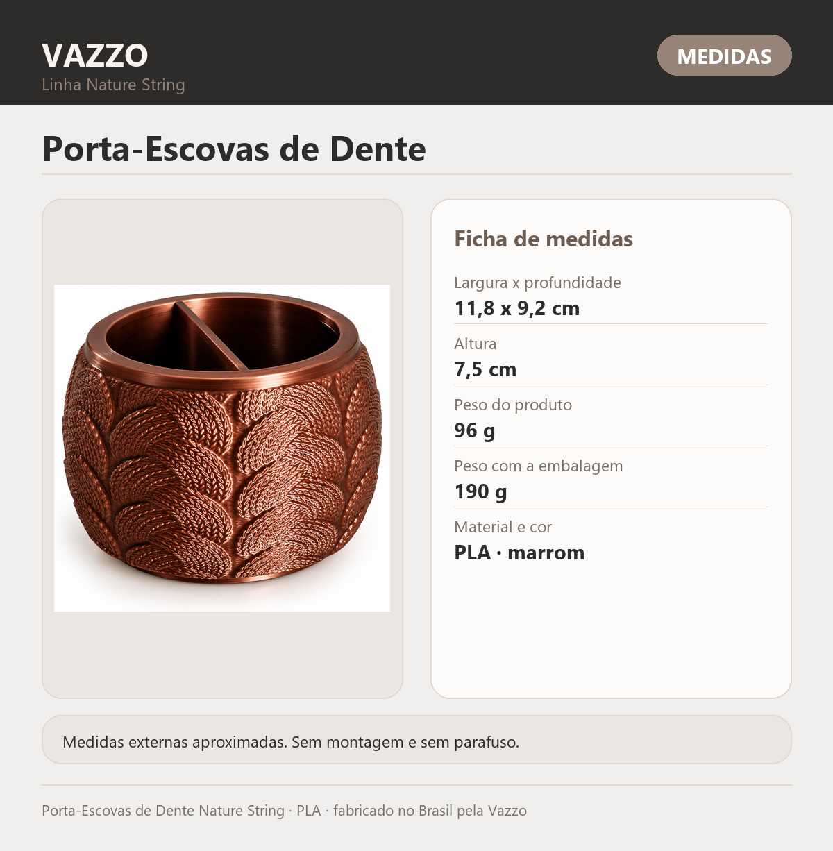 Porta-Escovas de Dente Nature String 8
