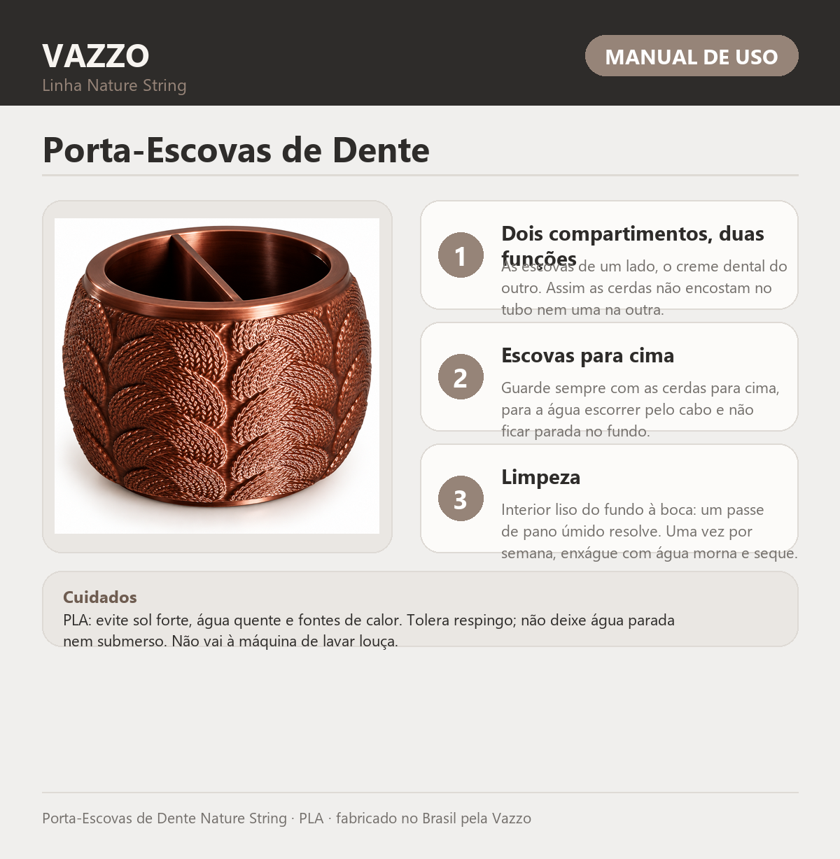 Porta-Escovas de Dente Nature String 9