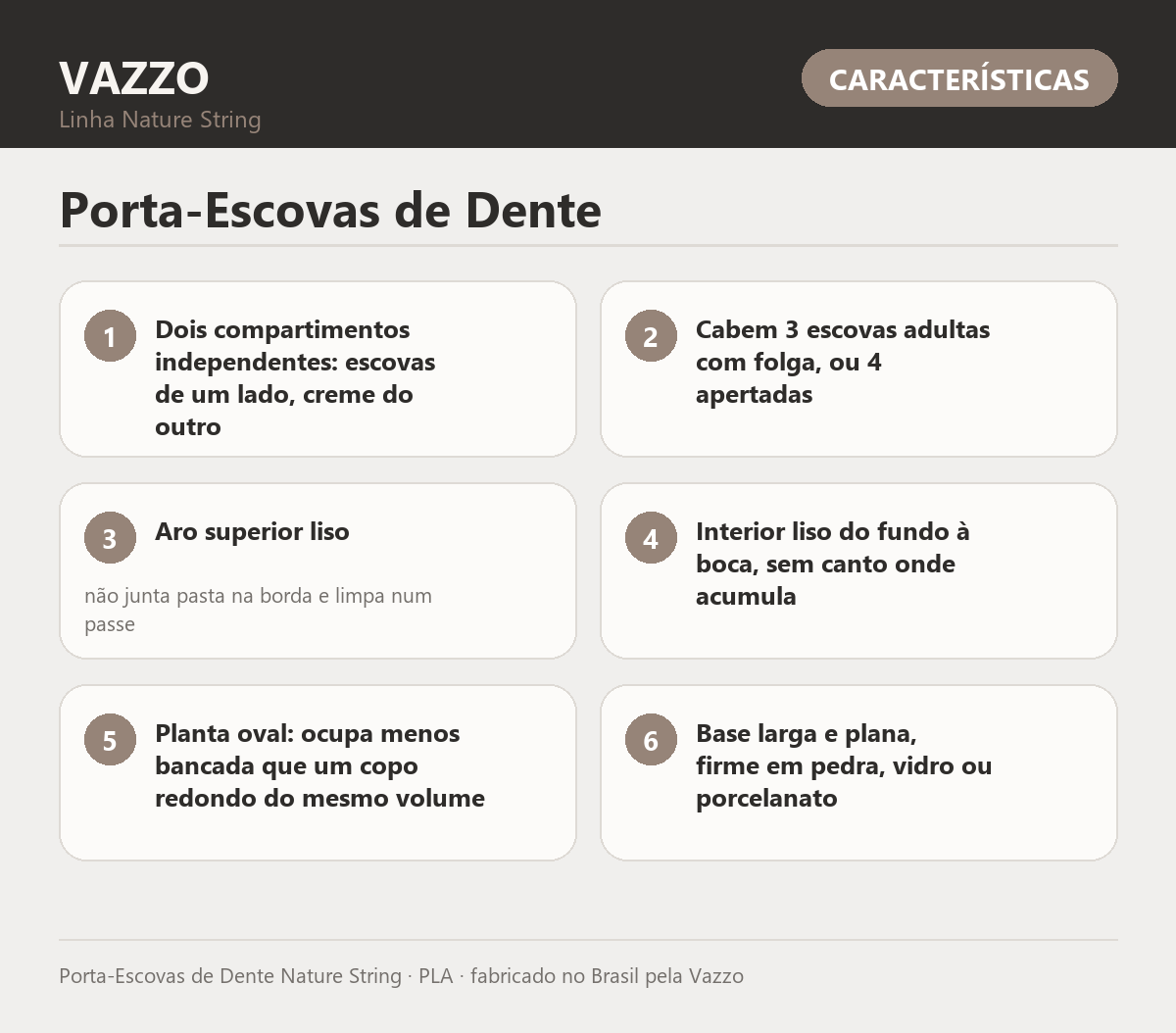 Porta-Escovas de Dente Nature String 10