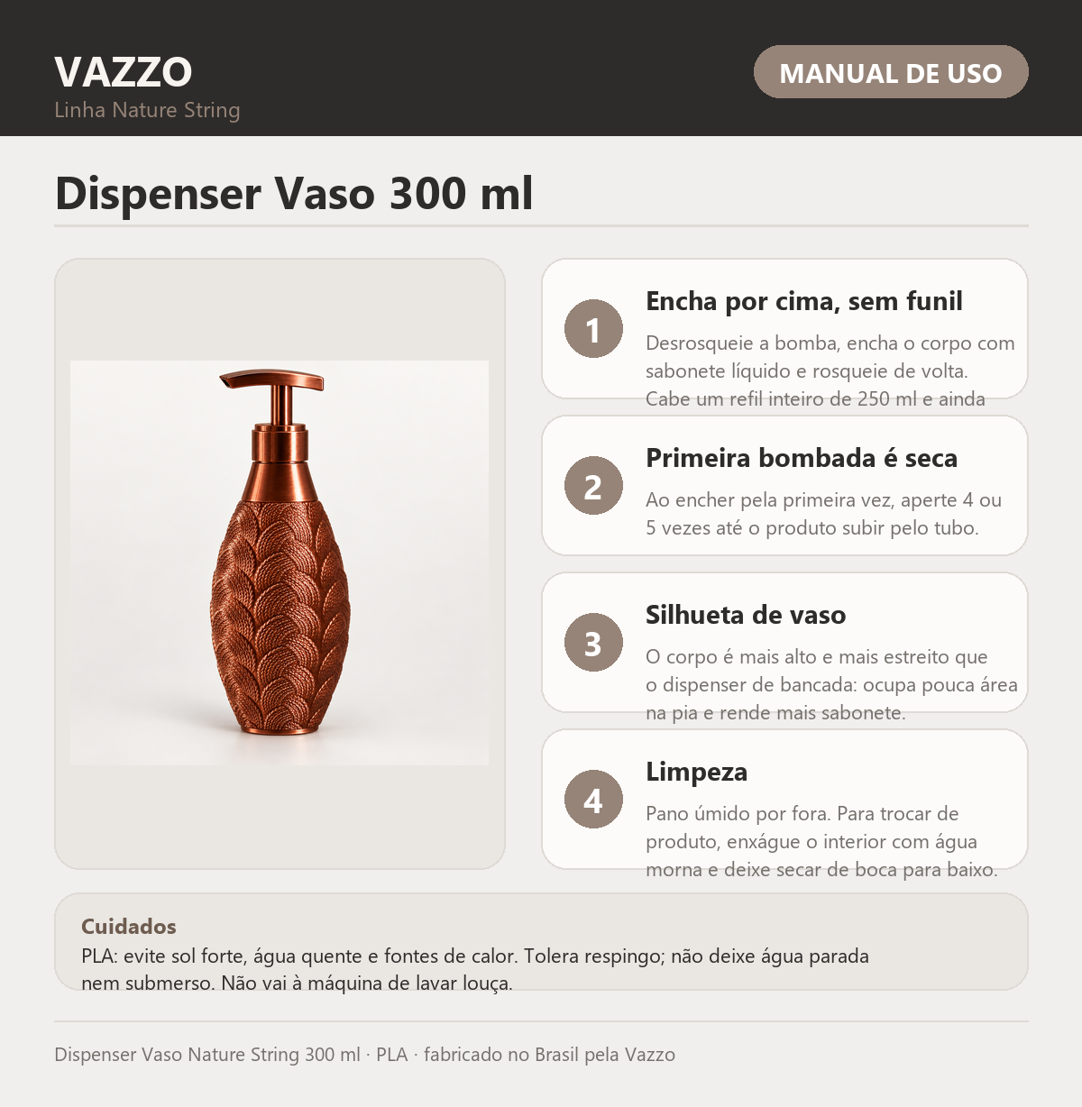Dispenser Vaso Nature String 300 ml 9