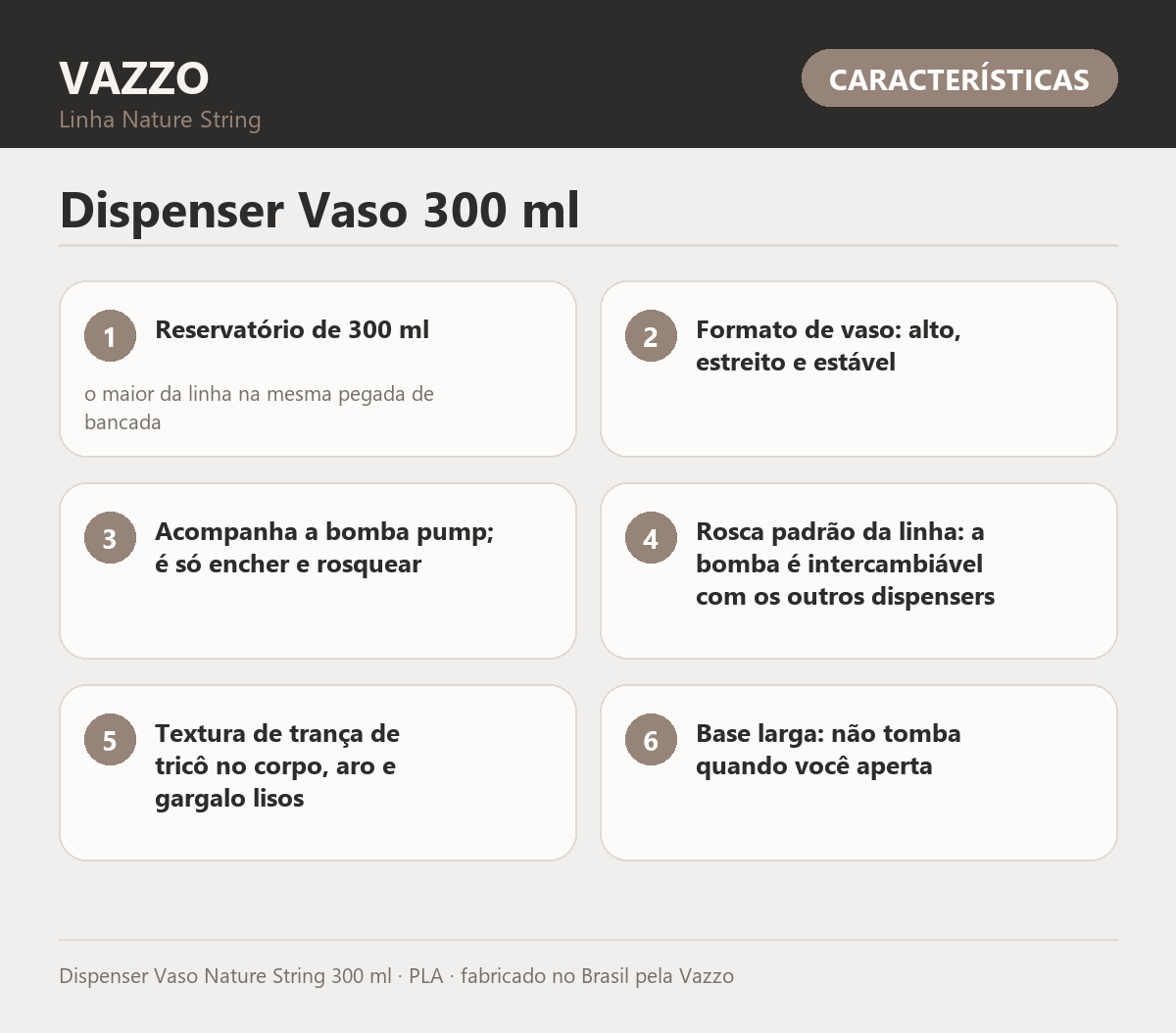 Dispenser Vaso Nature String 300 ml 10