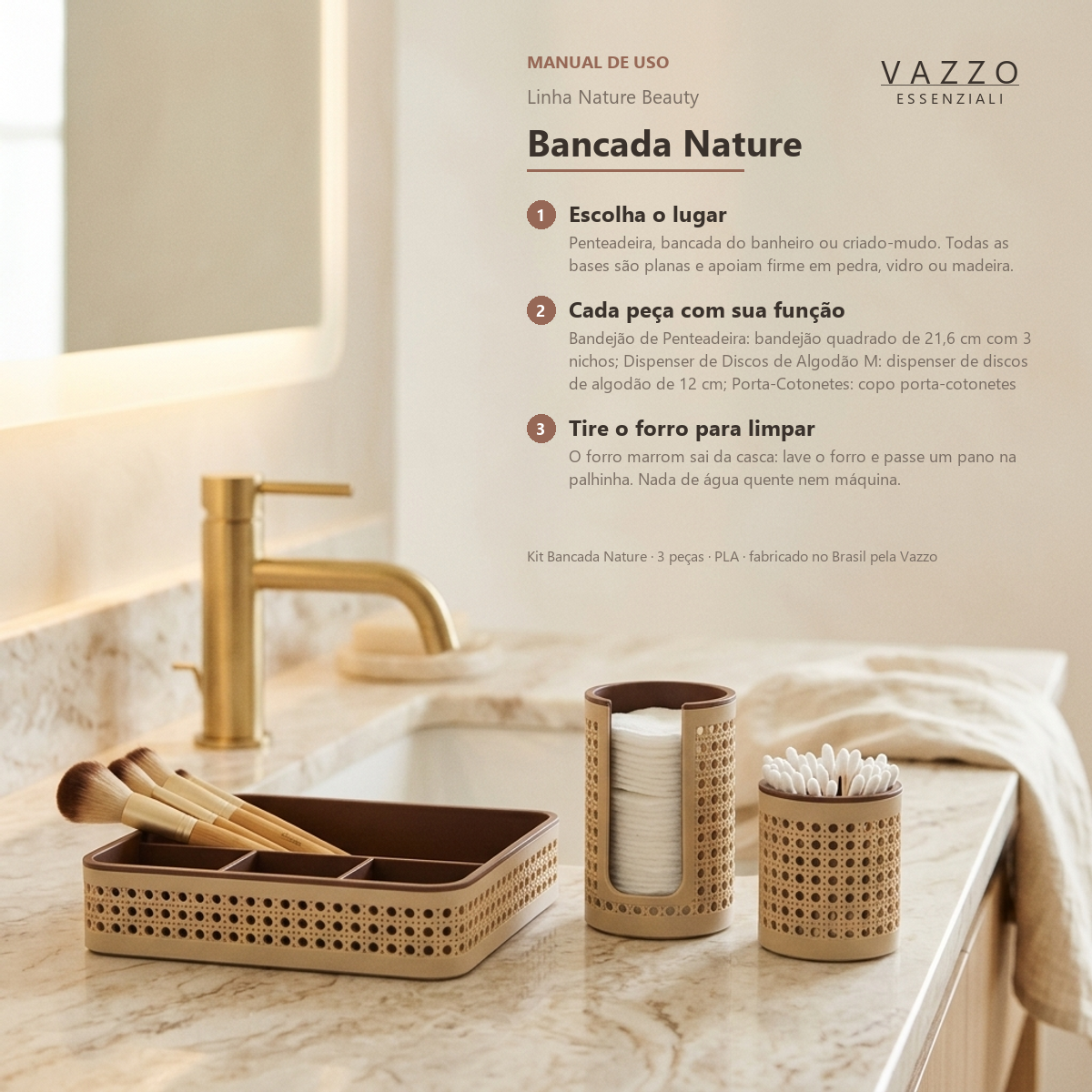 Kit Bancada Nature Palhinha Vazzo 9