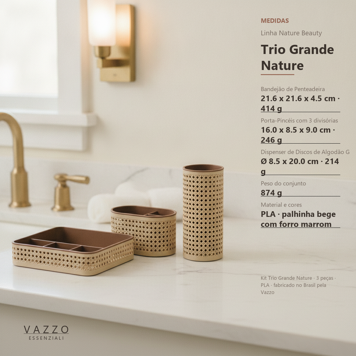 Kit Trio Grande Nature Palhinha Vazzo 8
