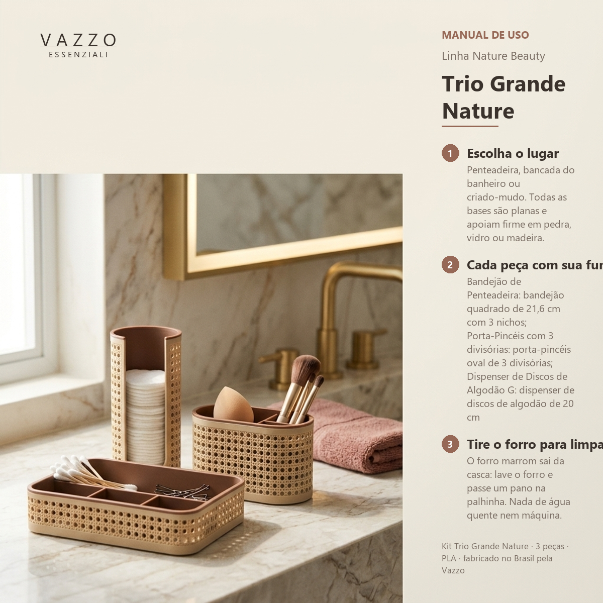 Kit Trio Grande Nature Palhinha Vazzo 9