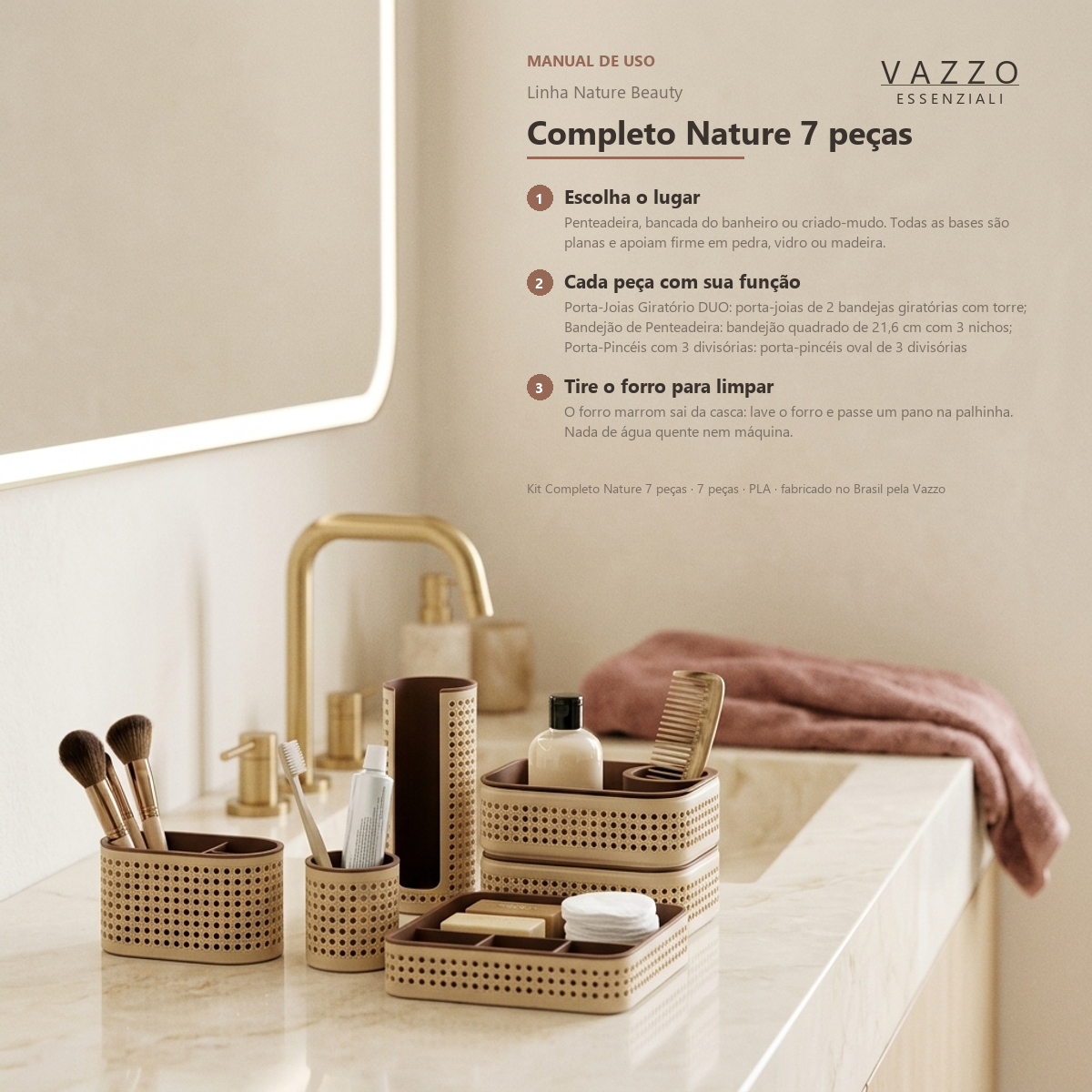 Kit Completo Nature 7 peças Palhinha Vazzo 9