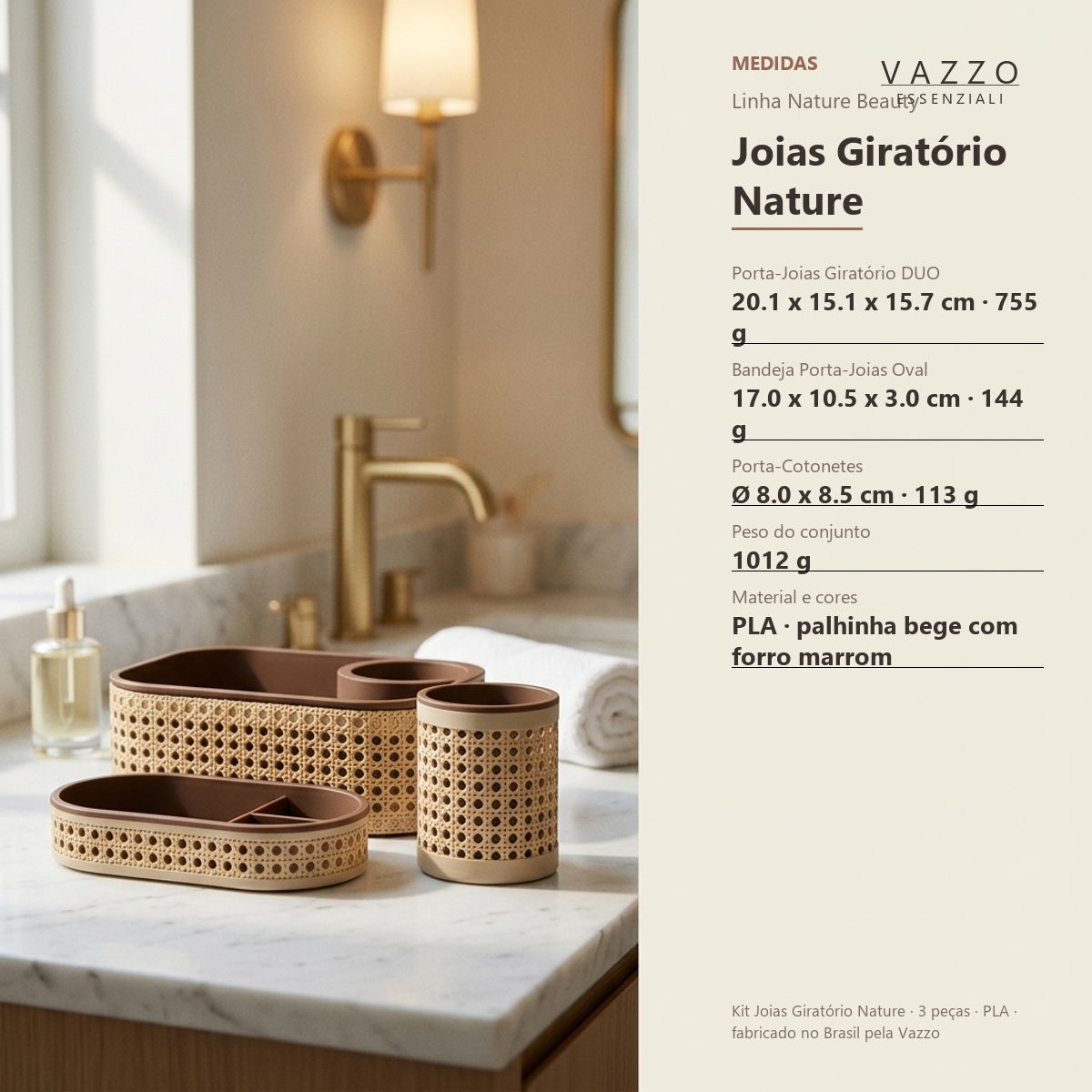 Kit Joias Giratório Nature Palhinha Vazzo 8