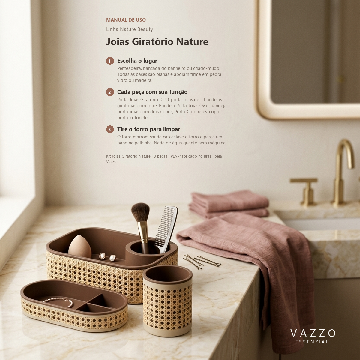 Kit Joias Giratório Nature Palhinha Vazzo 9