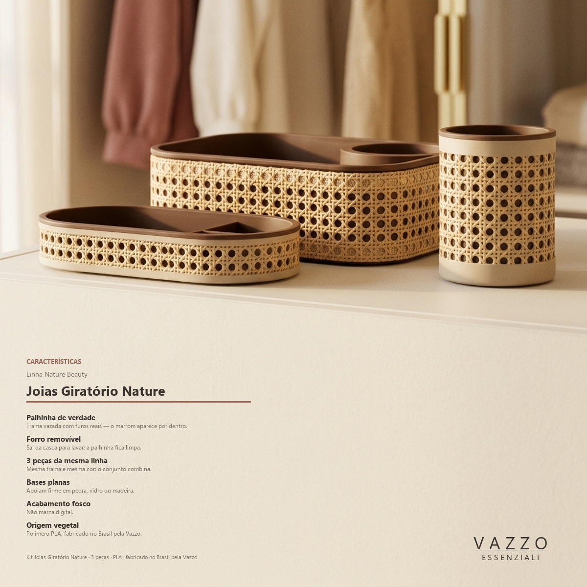 Kit Joias Giratório Nature Palhinha Vazzo 10