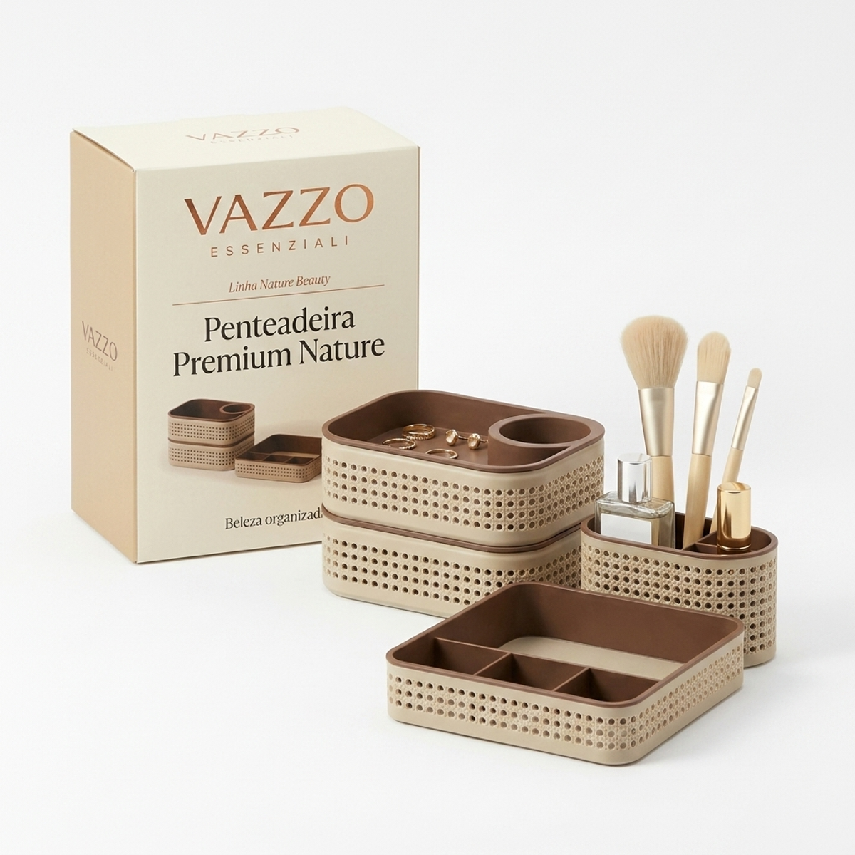 Kit Penteadeira Premium Nature Palhinha Vazzo