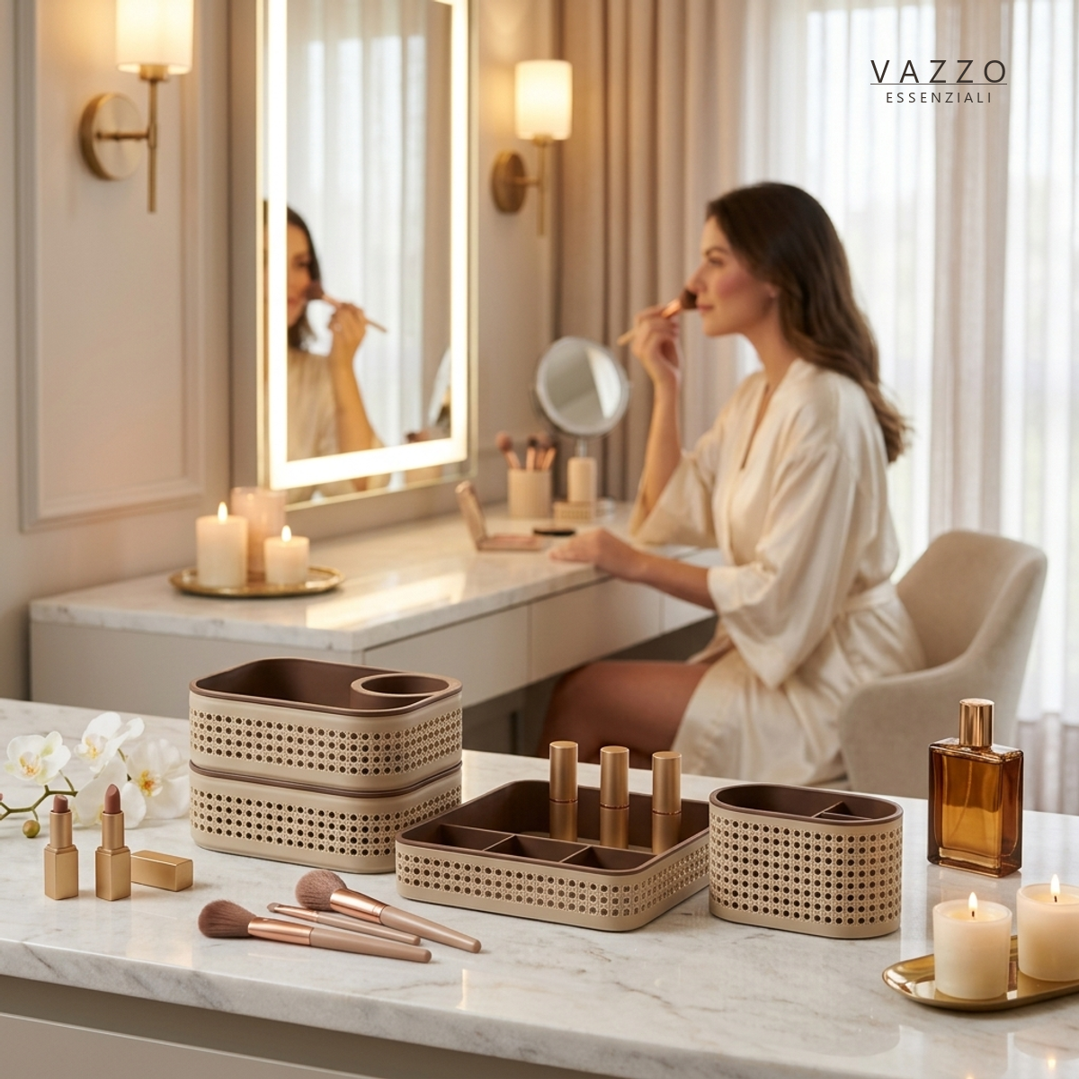 Kit Penteadeira Premium Nature Palhinha Vazzo 3