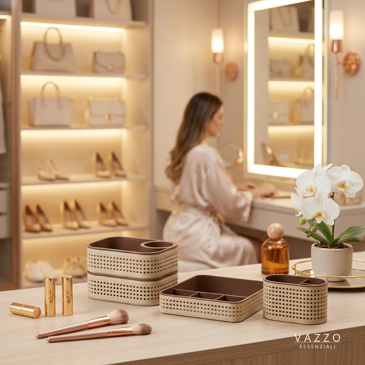Kit Penteadeira Premium Nature Palhinha Vazzo 2