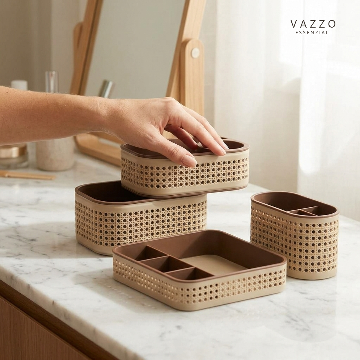 Kit Penteadeira Premium Nature Palhinha Vazzo 7